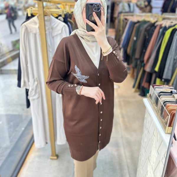 3207 Kuş Detaylı Tunik - Görsel 2