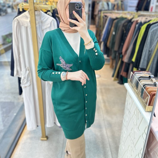 3207 Kuş Detaylı Tunik - Görsel 7