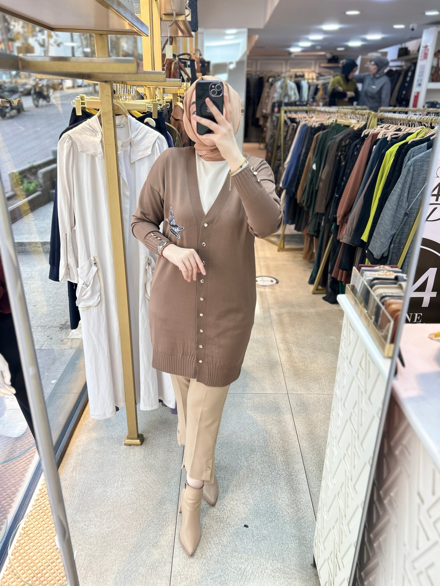 3207 Kuş Detaylı Tunik