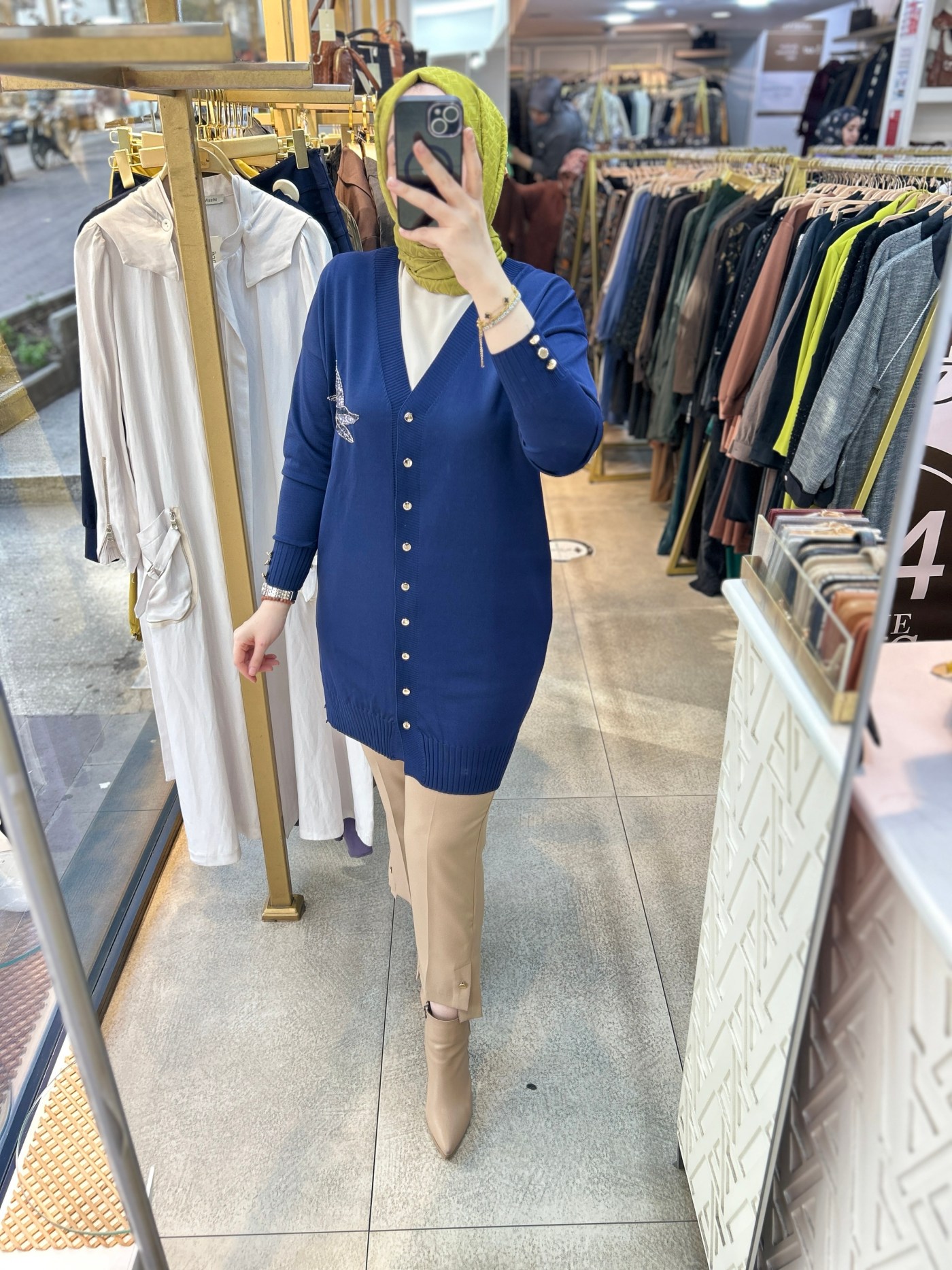 3207 Kuş Detaylı Tunik