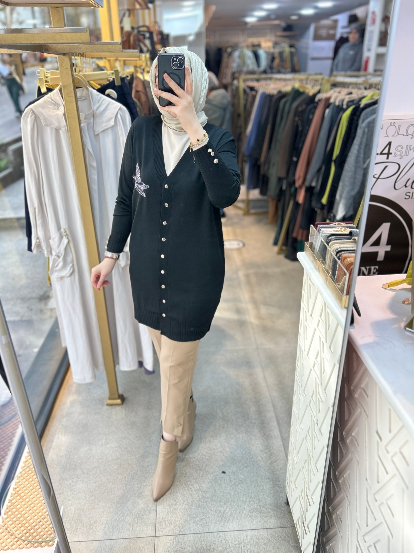 3207 Kuş Detaylı Tunik