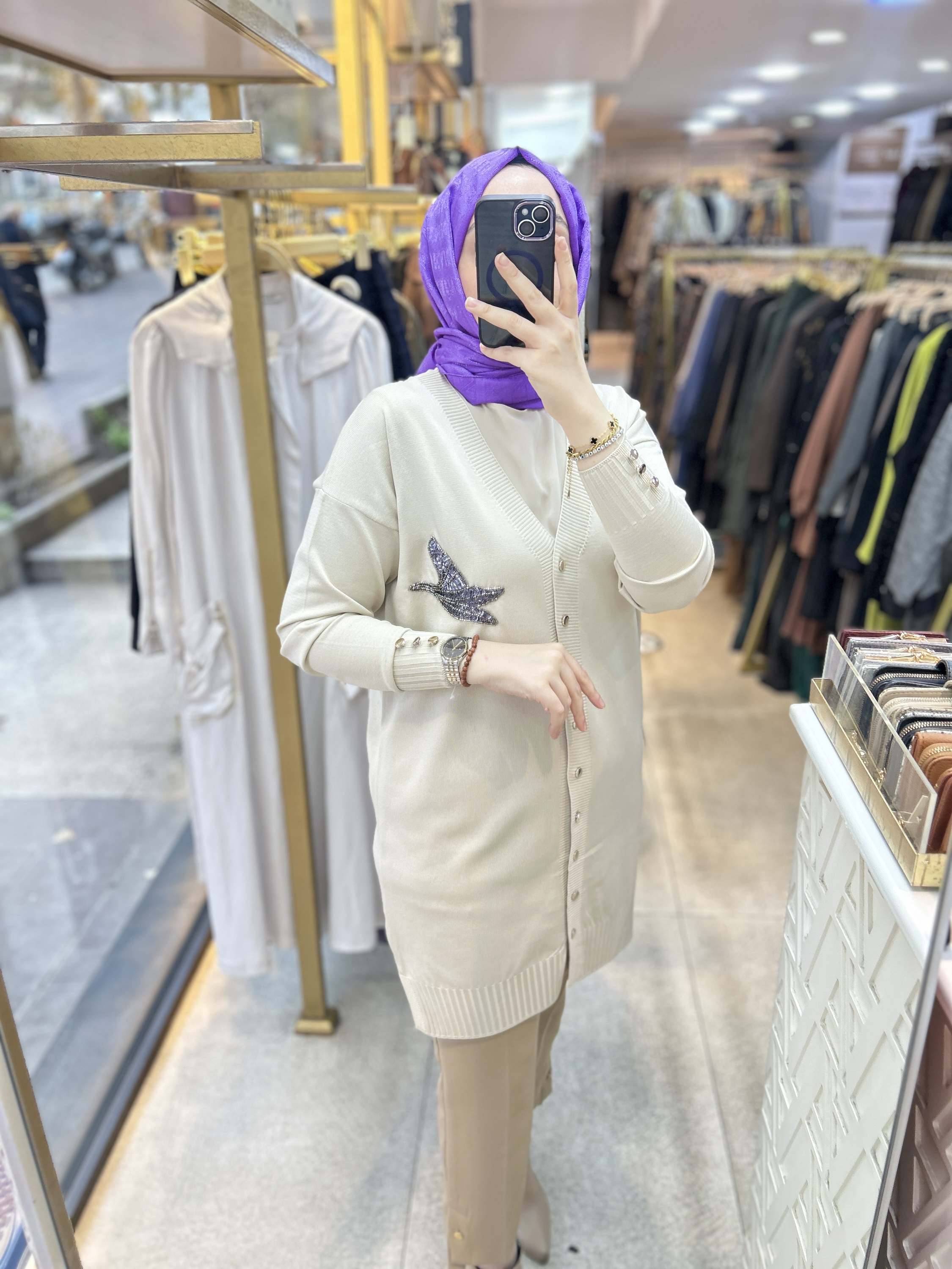 3207 Kuş Detaylı Tunik - Görsel 22