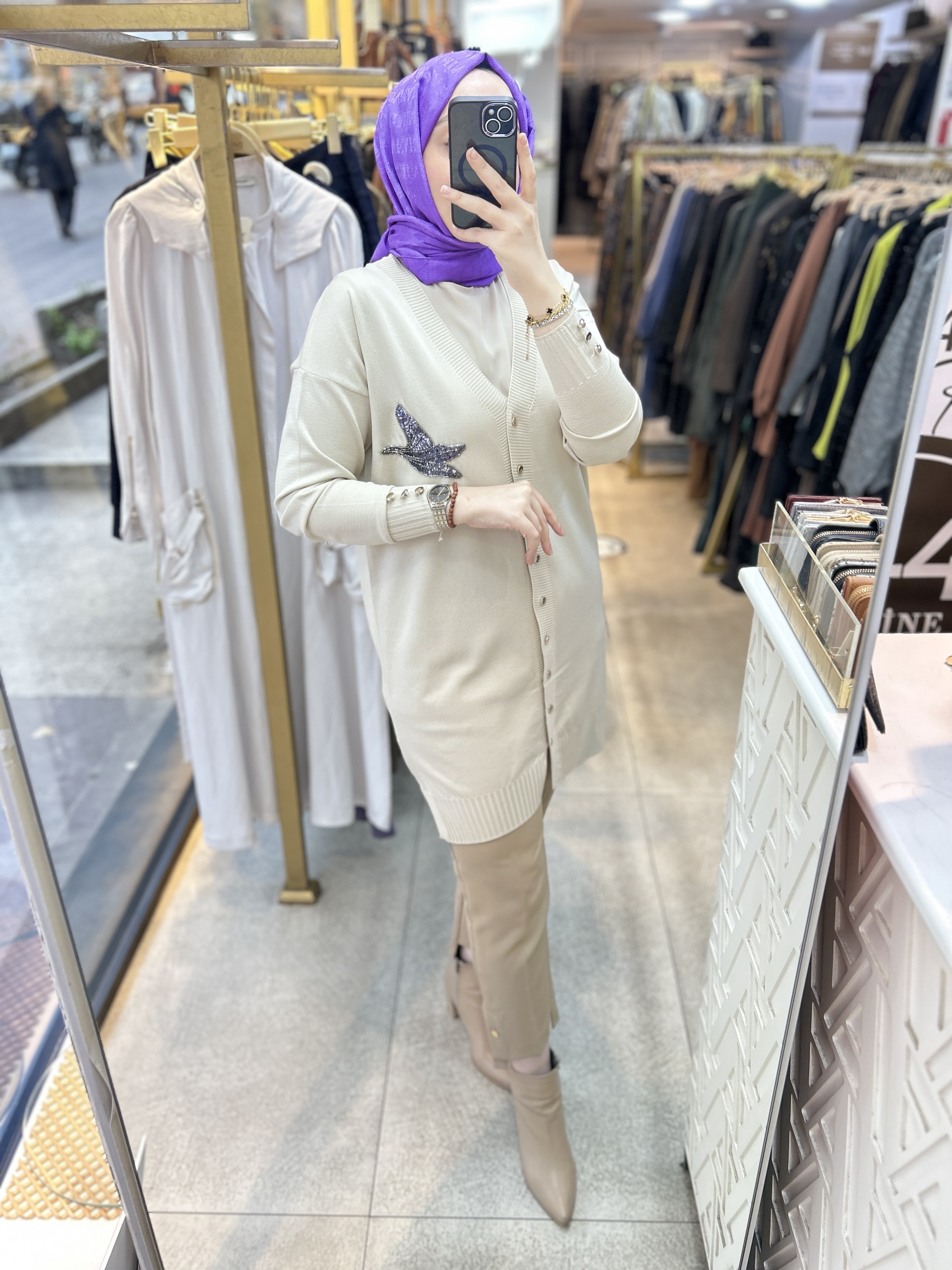 3207 Kuş Detaylı Tunik - Görsel 23