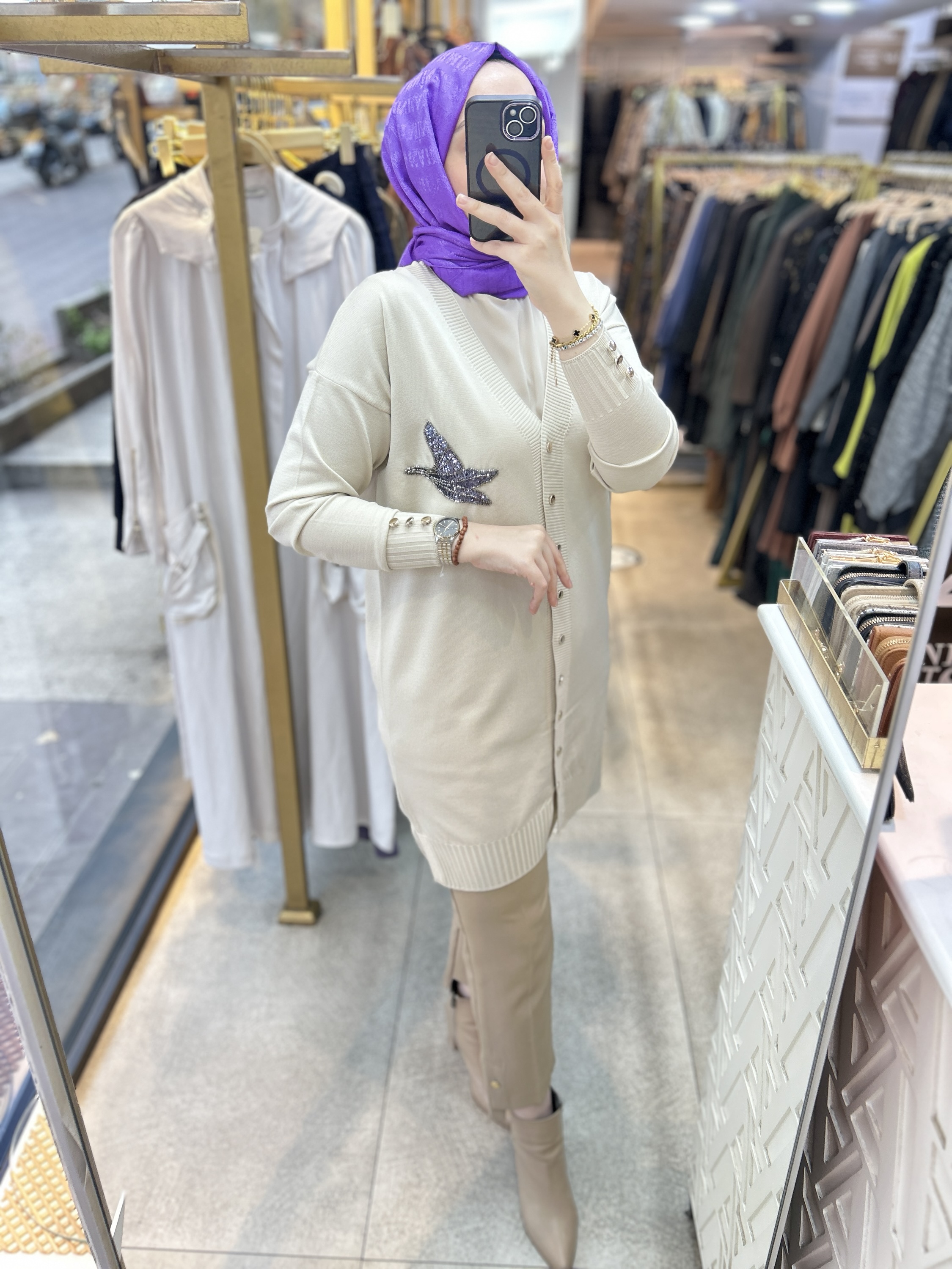 3207 Kuş Detaylı Tunik - Görsel 24