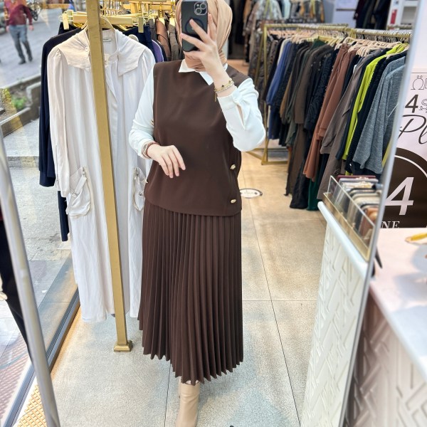 25K6007 BELLİ PİLİSELİ ETEKLİ TAKIM - Görsel 18