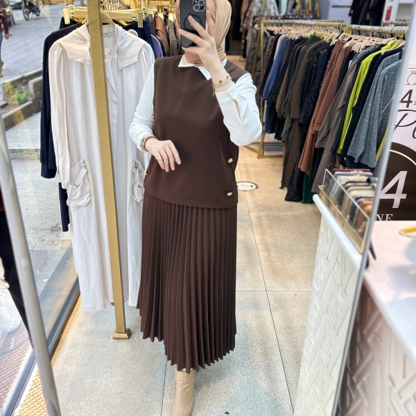 25K6007 BELLİ PİLİSELİ ETEKLİ TAKIM - Görsel 11