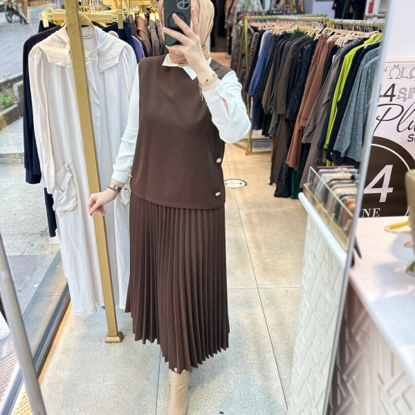 25K6007 BELLİ PİLİSELİ ETEKLİ TAKIM - Görsel 14