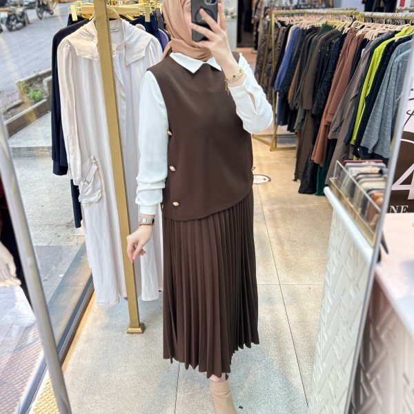 25K6007 BELLİ PİLİSELİ ETEKLİ TAKIM - Görsel 17