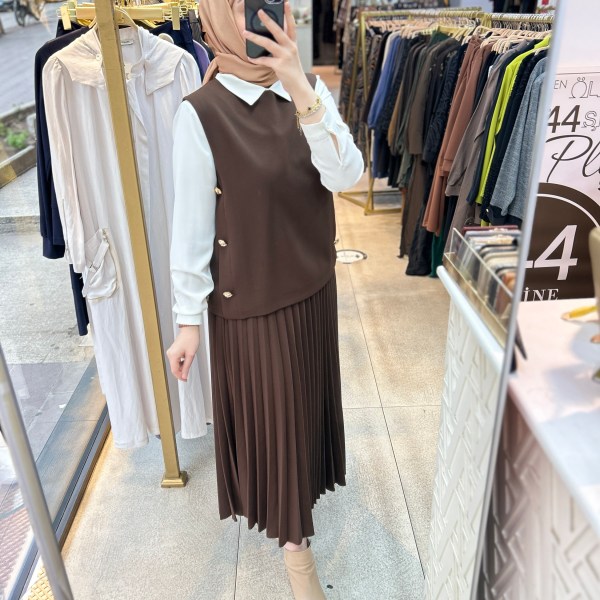 25K6007 BELLİ PİLİSELİ ETEKLİ TAKIM - Görsel 13