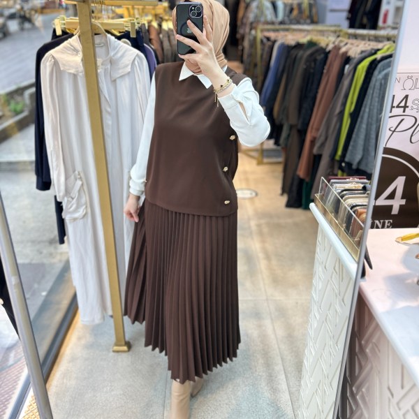 25K6007 BELLİ PİLİSELİ ETEKLİ TAKIM - Görsel 22