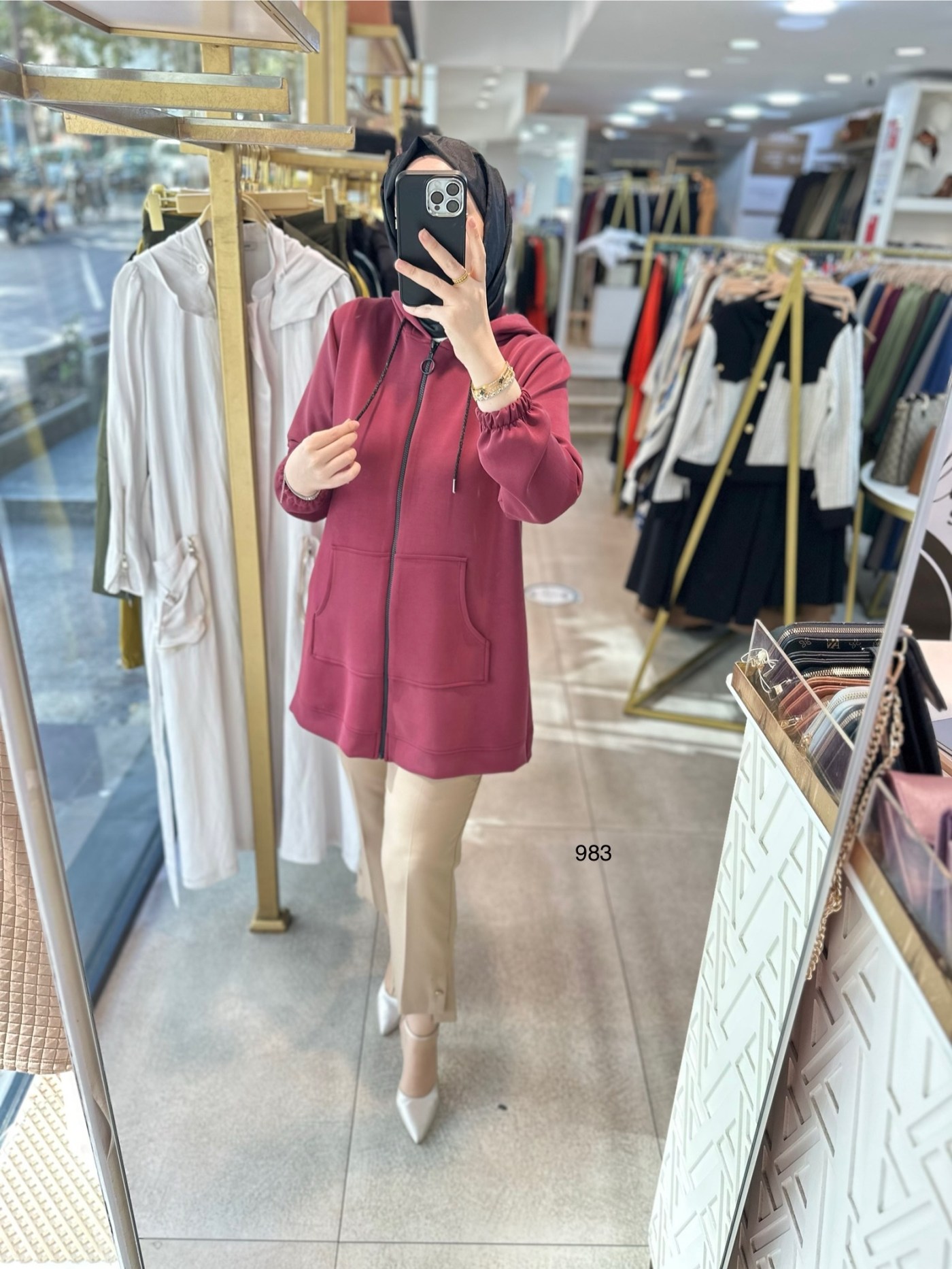 983 Oysho Kumaş Fermuarlı Kap