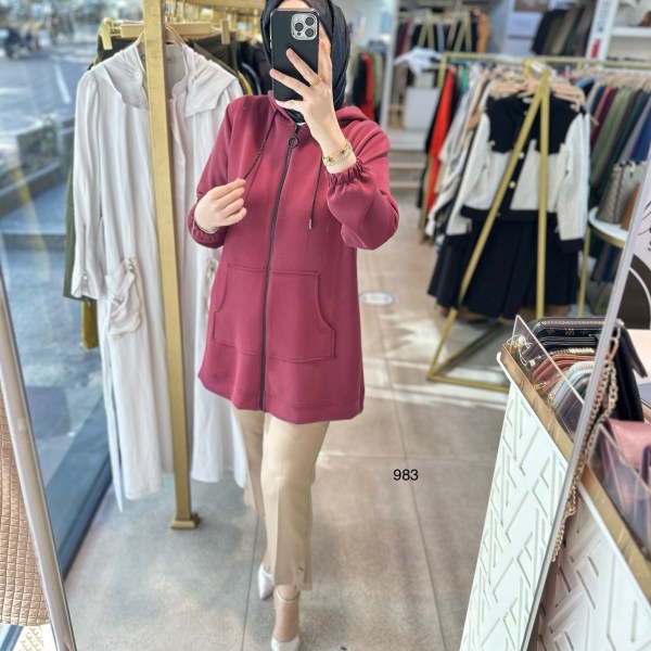 983 Oysho Kumaş Fermuarlı Kap - Görsel 2