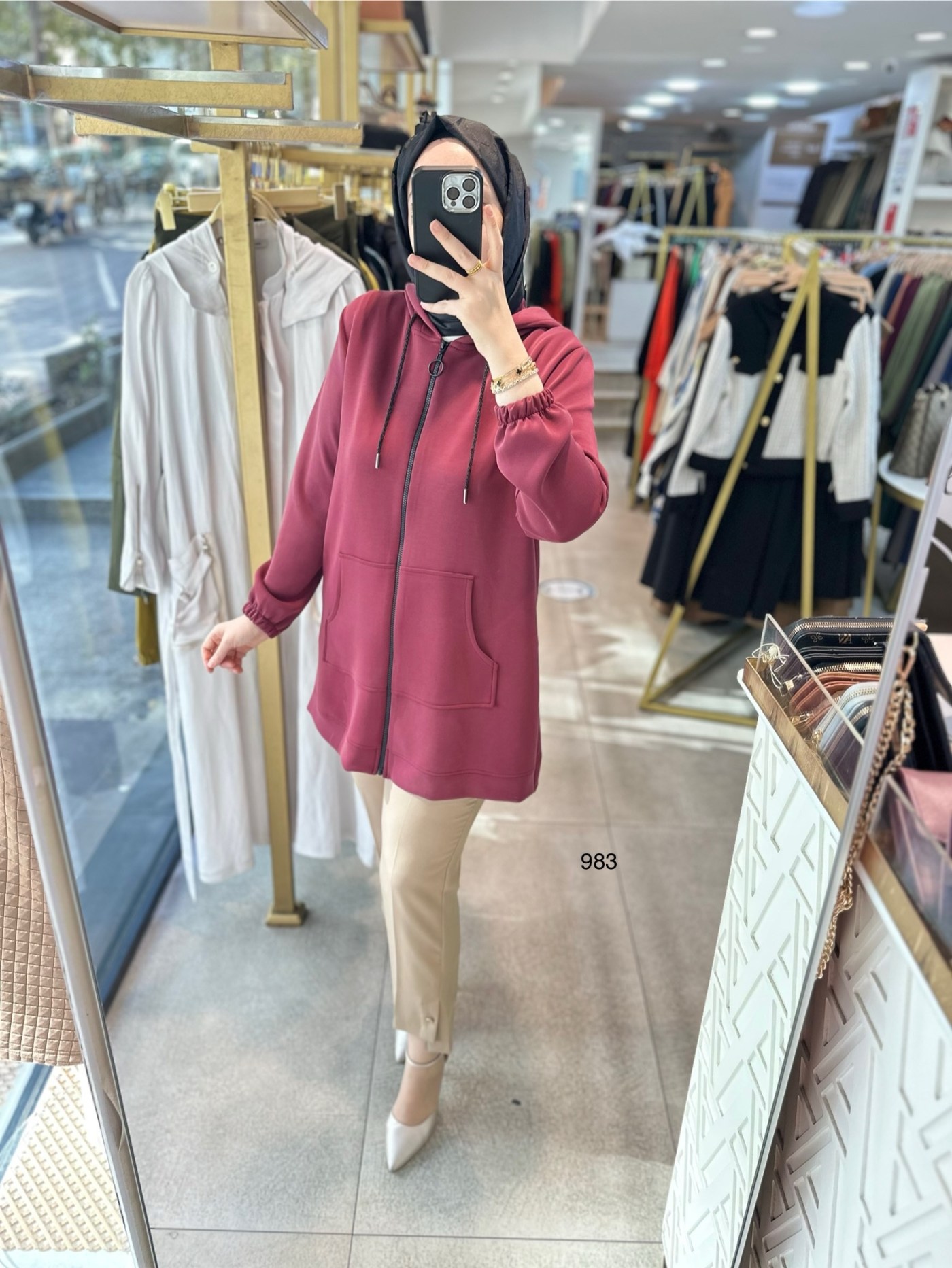 983 Oysho Kumaş Fermuarlı Kap