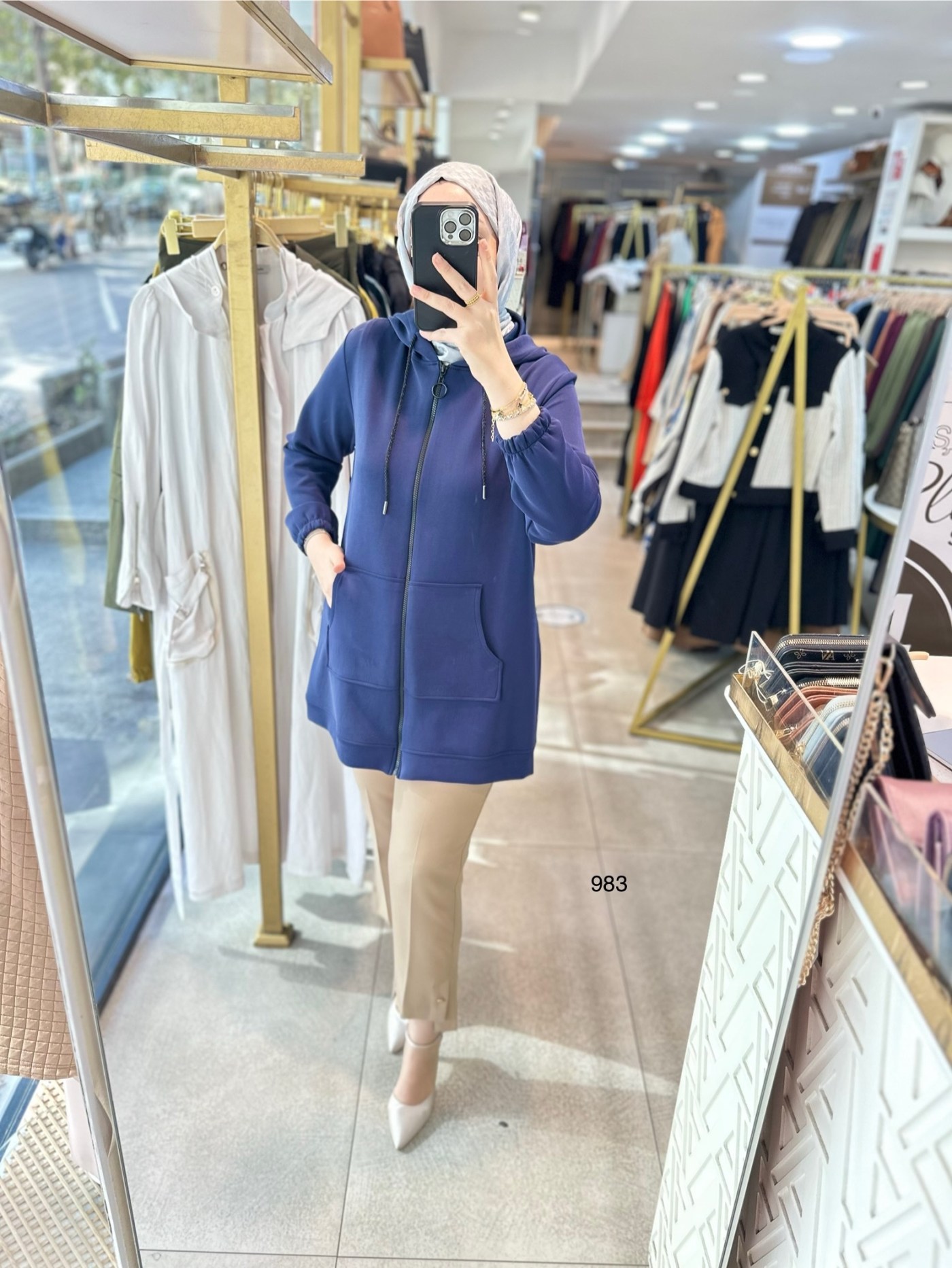 983 Oysho Kumaş Fermuarlı Kap