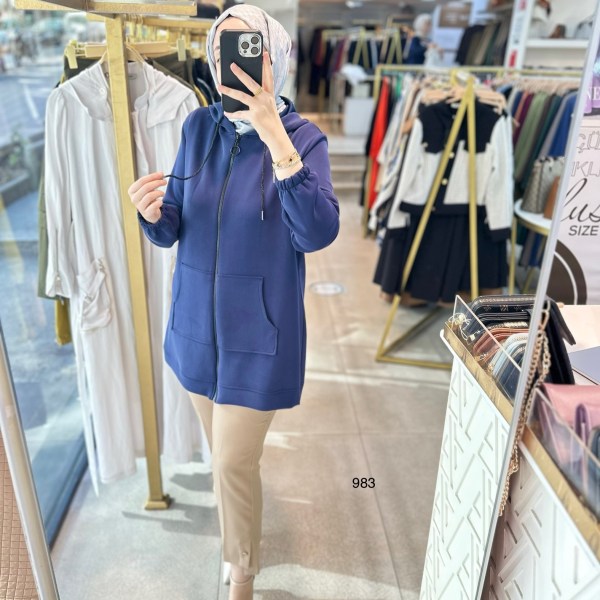 983 Oysho Kumaş Fermuarlı Kap - Görsel 4