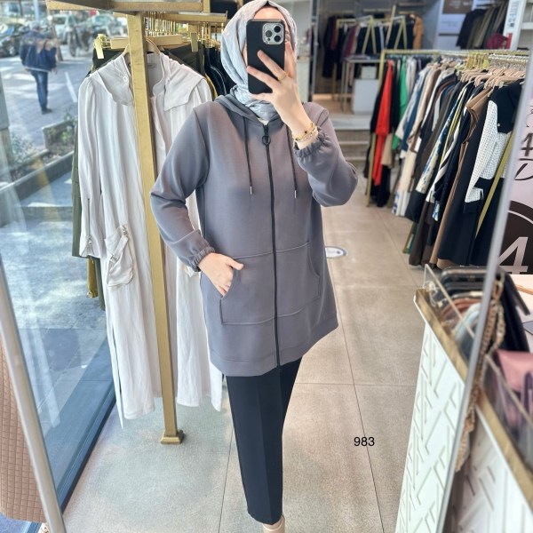 983 Oysho Kumaş Fermuarlı Kap - Görsel 7