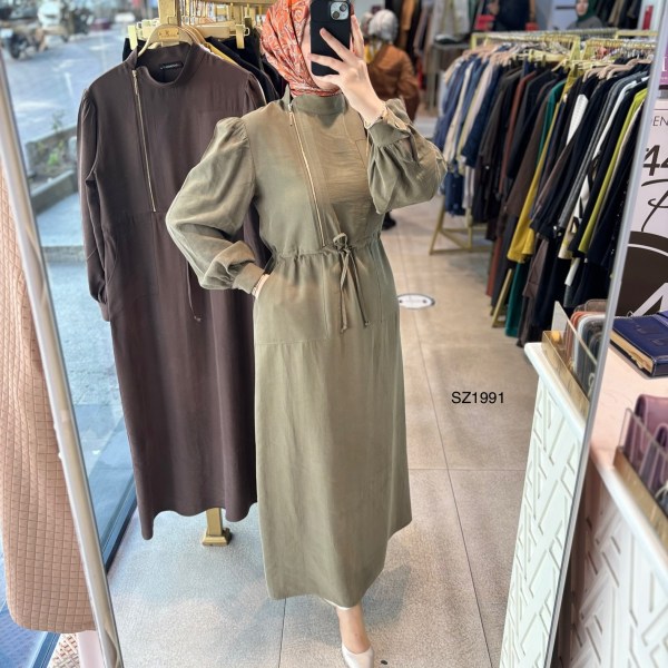 SZ1991 Fermuar Detaylı Elbise - Görsel 21