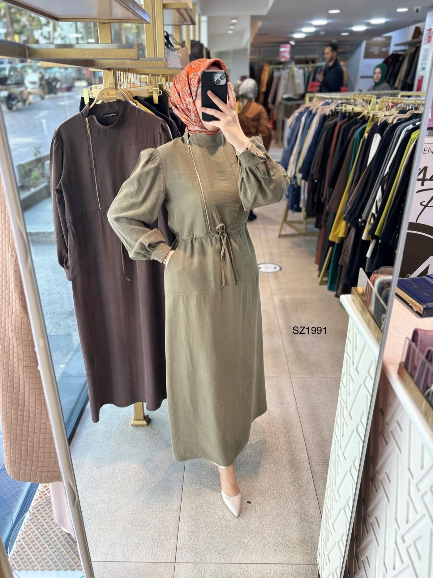 SZ1991 Fermuar Detaylı Elbise