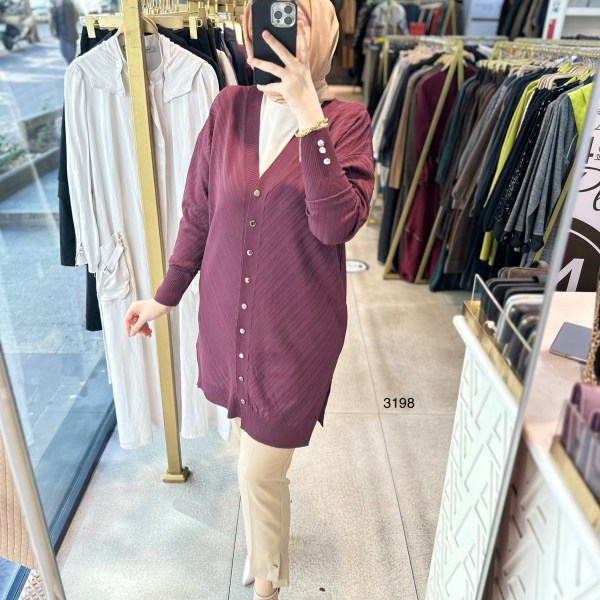 3198 Çizgi Desenli Triko - Görsel 3