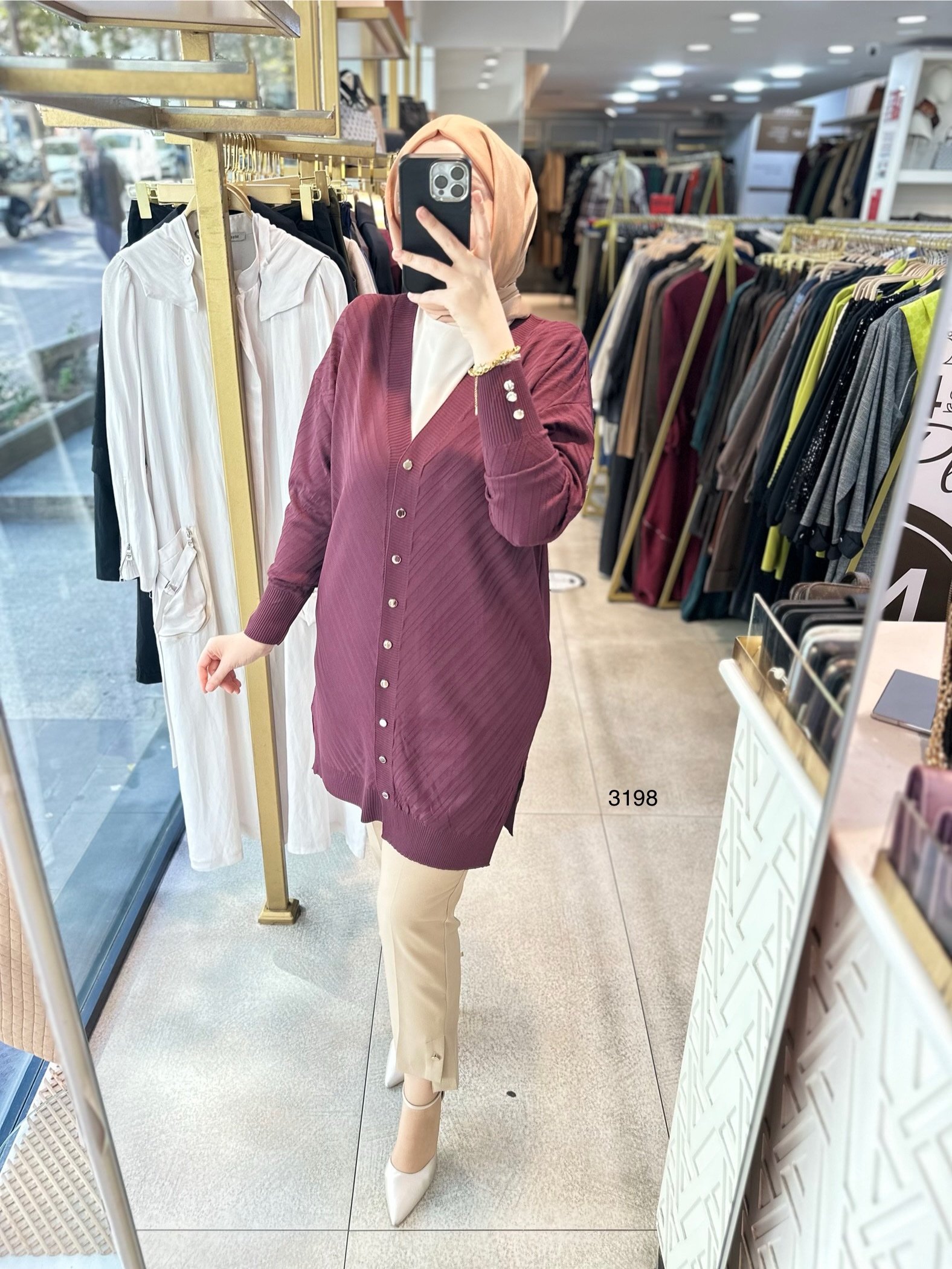 3198 Çizgi Desenli Triko - Görsel 3