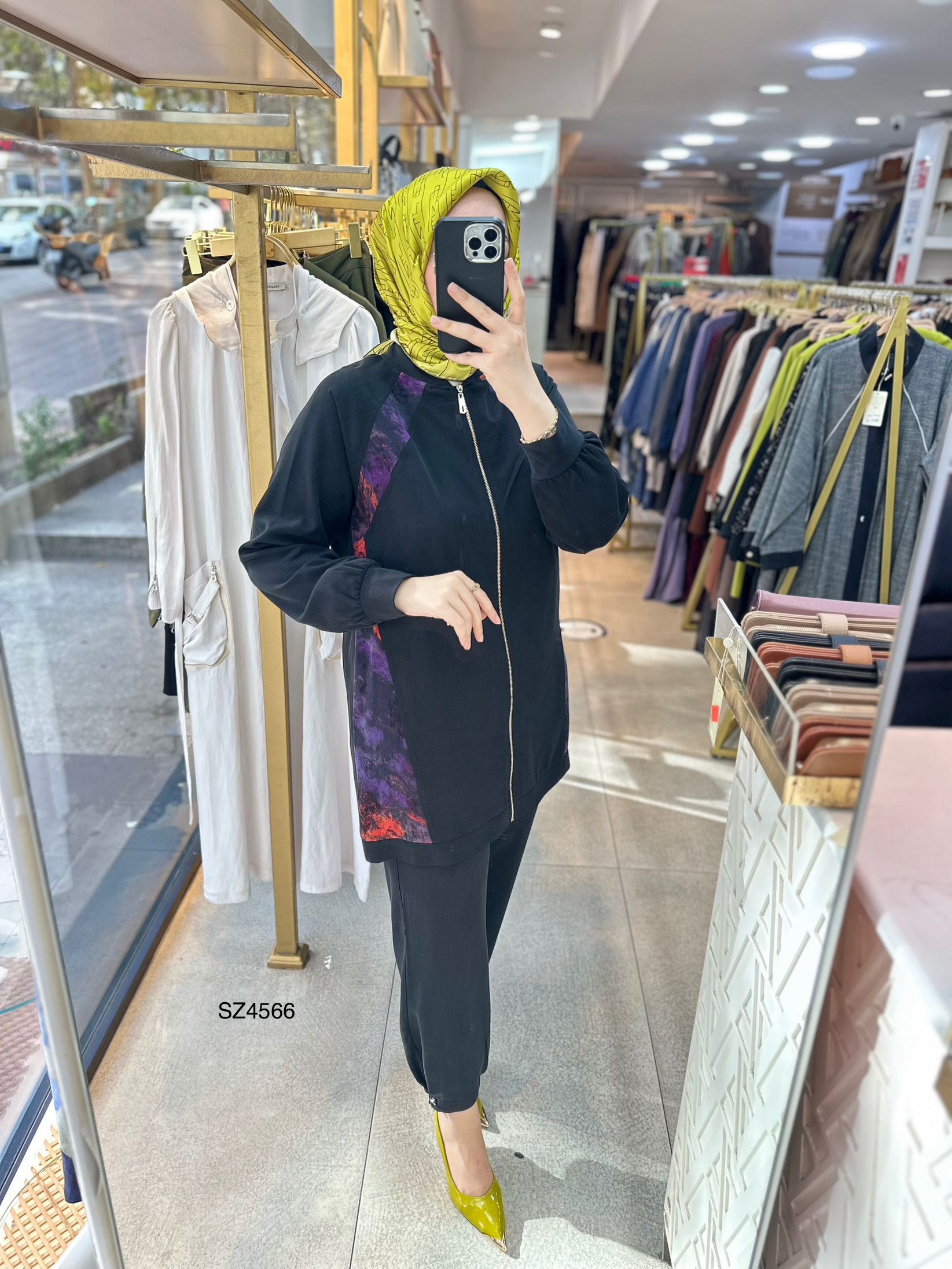 SZ4566 Desenli Fermuarlı Takım - Görsel 11