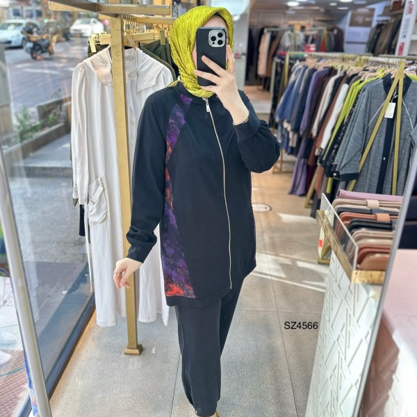 SZ4566 Desenli Fermuarlı Takım - Görsel 9
