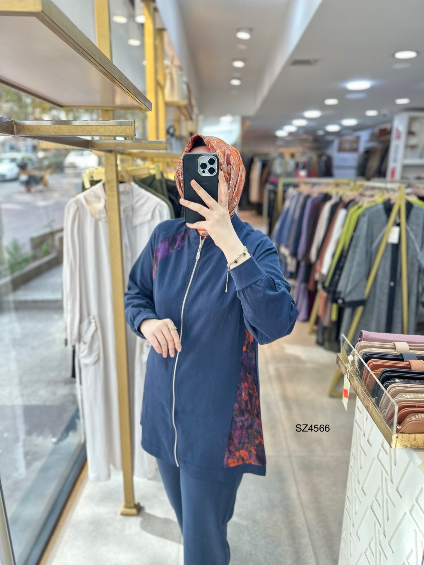 SZ4566 Desenli Fermuarlı Takım