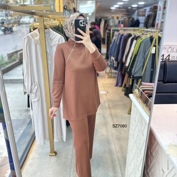 SZ7080 Fermuar Detaylı Oysho Kumaş Takım - Görsel 18