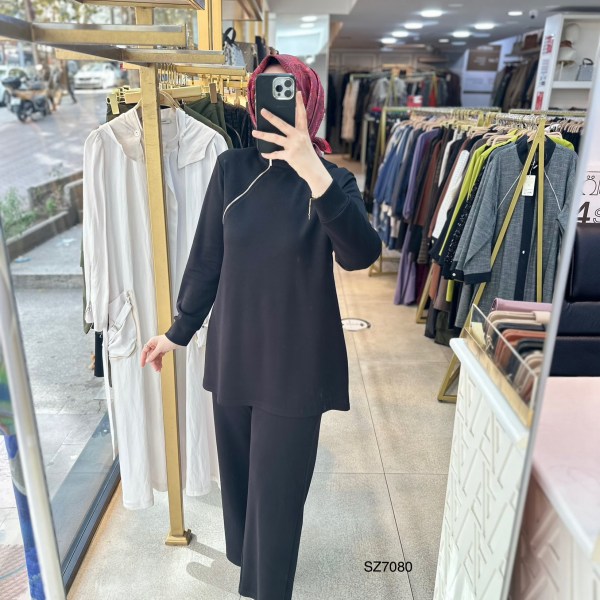 SZ7080 Fermuar Detaylı Oysho Kumaş Takım - Görsel 17