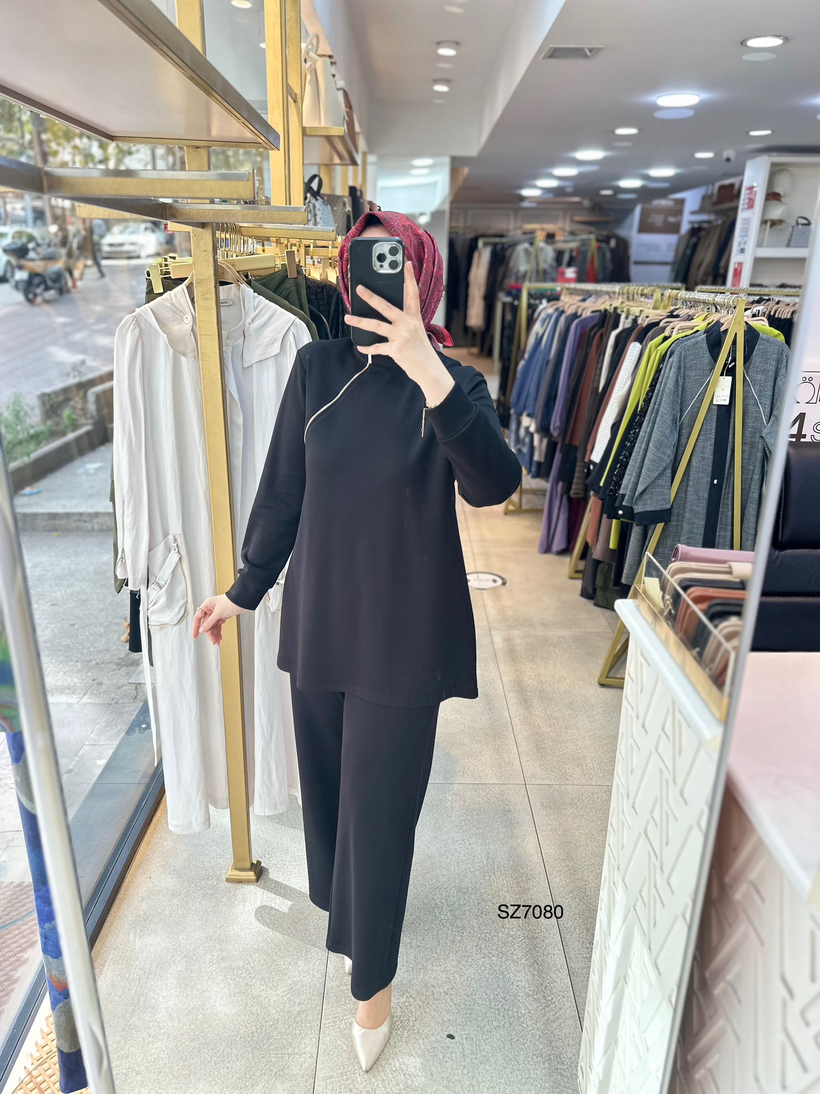 SZ7080 Fermuar Detaylı Oysho Kumaş Takım - Görsel 8