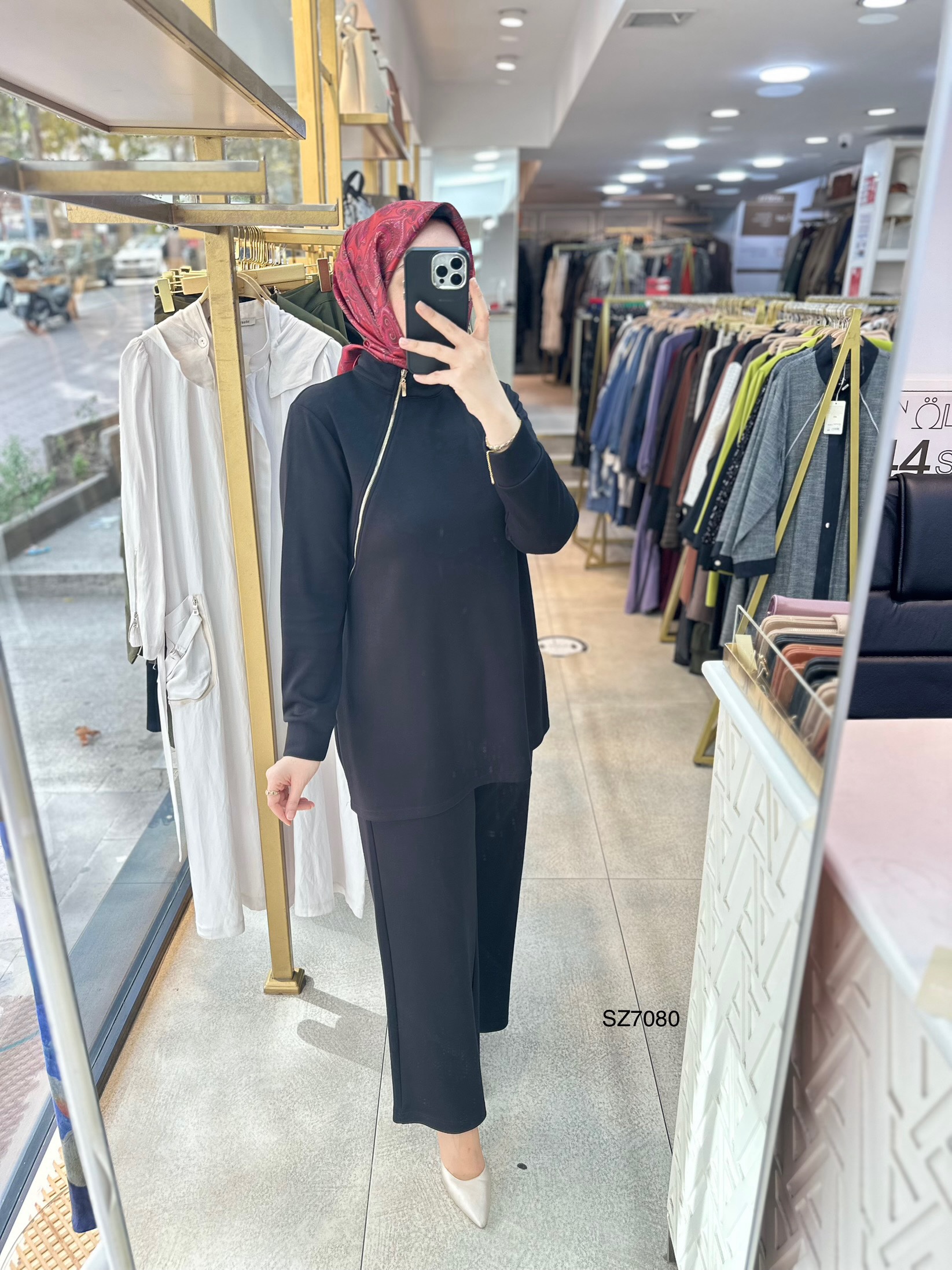 SZ7080 Fermuar Detaylı Oysho Kumaş Takım - Görsel 9