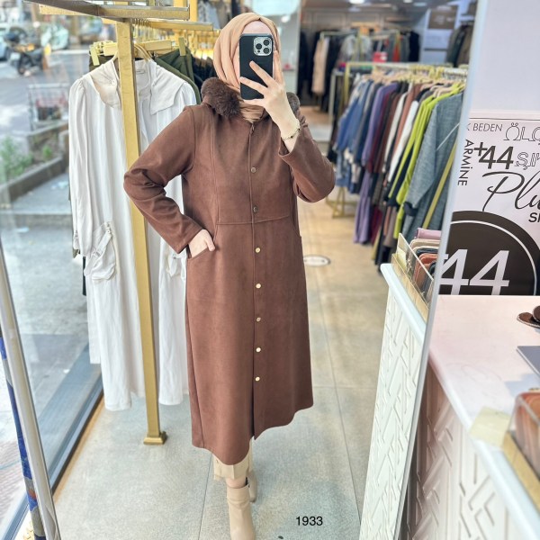 1933 KÜRK DETAYLI NUBUK KAP - Görsel 13