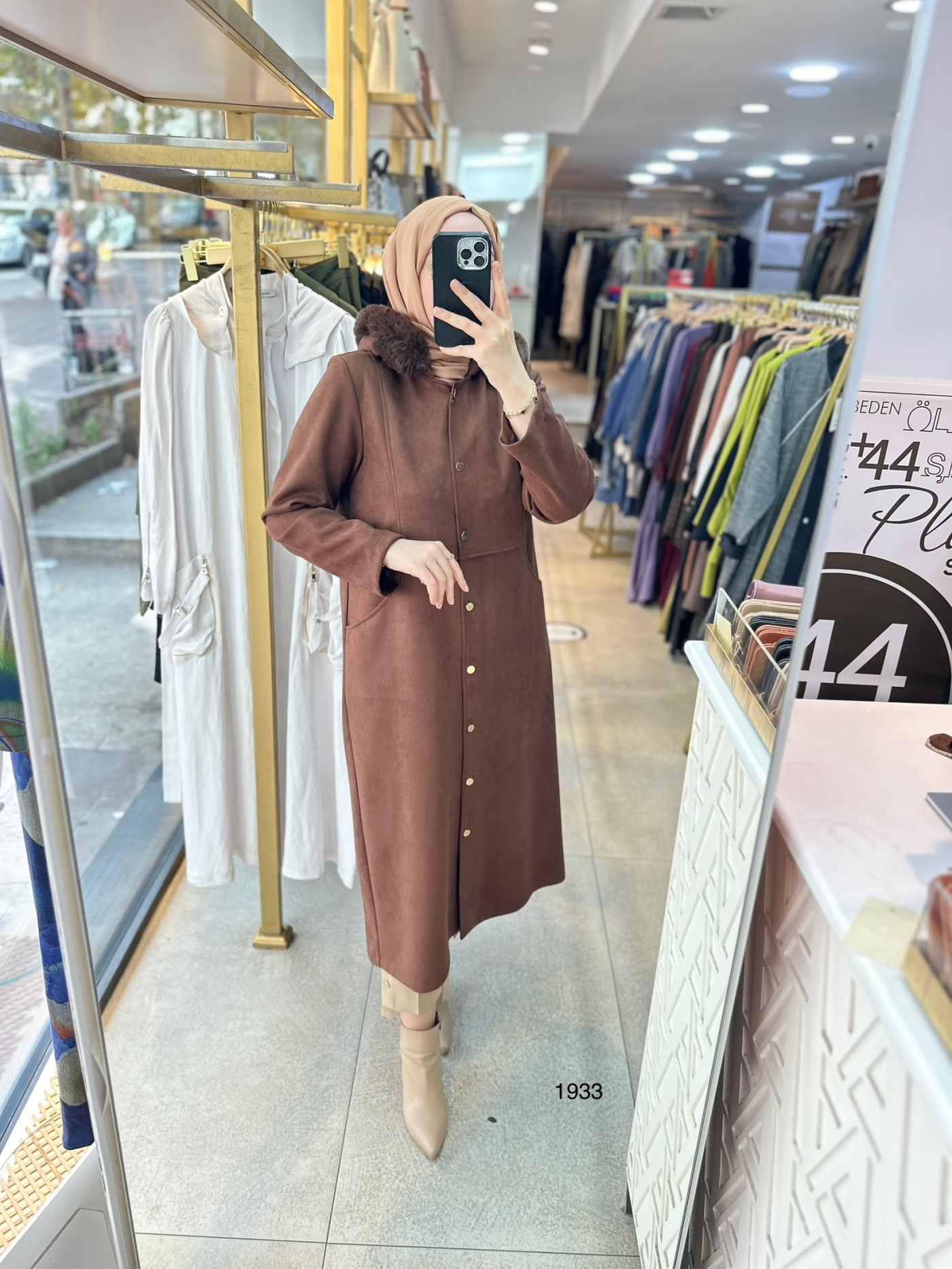 1933 KÜRK DETAYLI NUBUK KAP