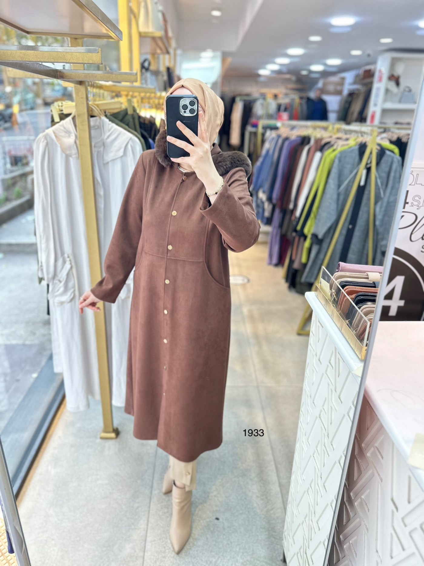 1933 KÜRK DETAYLI NUBUK KAP