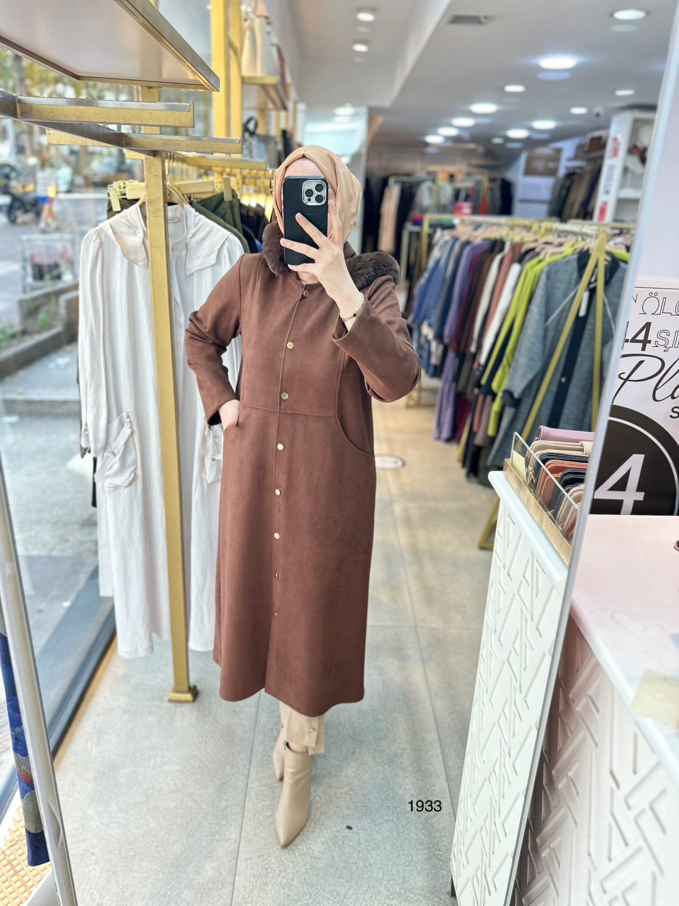 1933 KÜRK DETAYLI NUBUK KAP