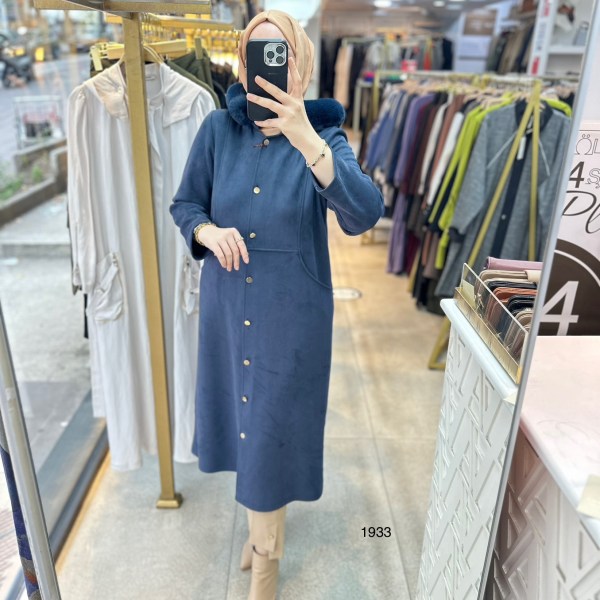 1933 KÜRK DETAYLI NUBUK KAP - Görsel 4