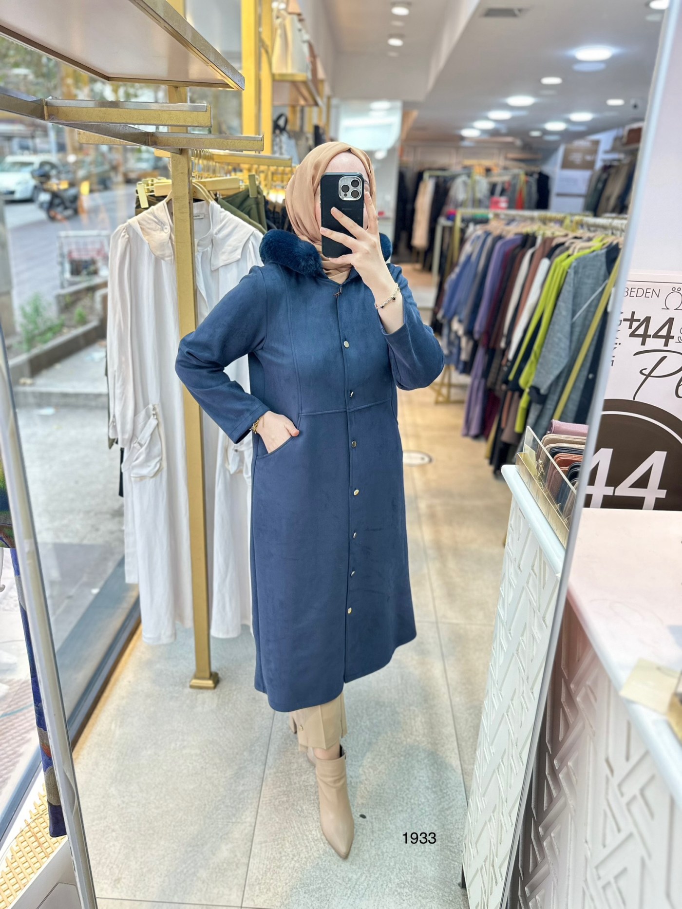 1933 KÜRK DETAYLI NUBUK KAP