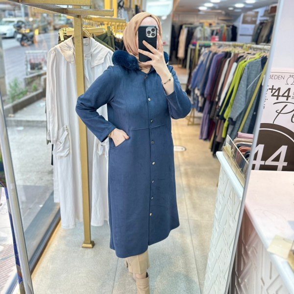 1933 KÜRK DETAYLI NUBUK KAP - Görsel 10