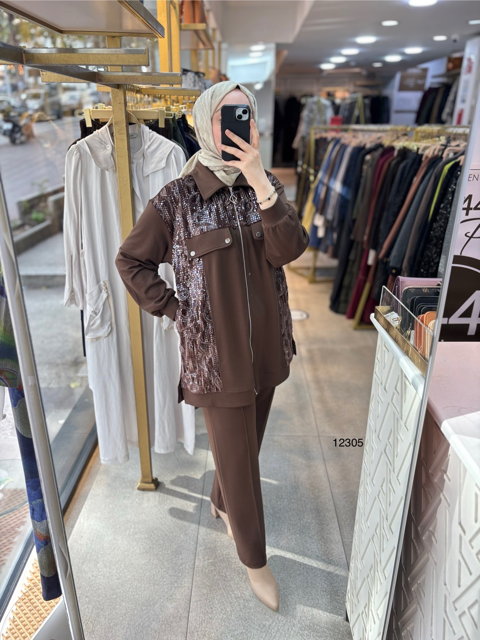 12305 Payetli Cep Detaylı Takım - Görsel 5