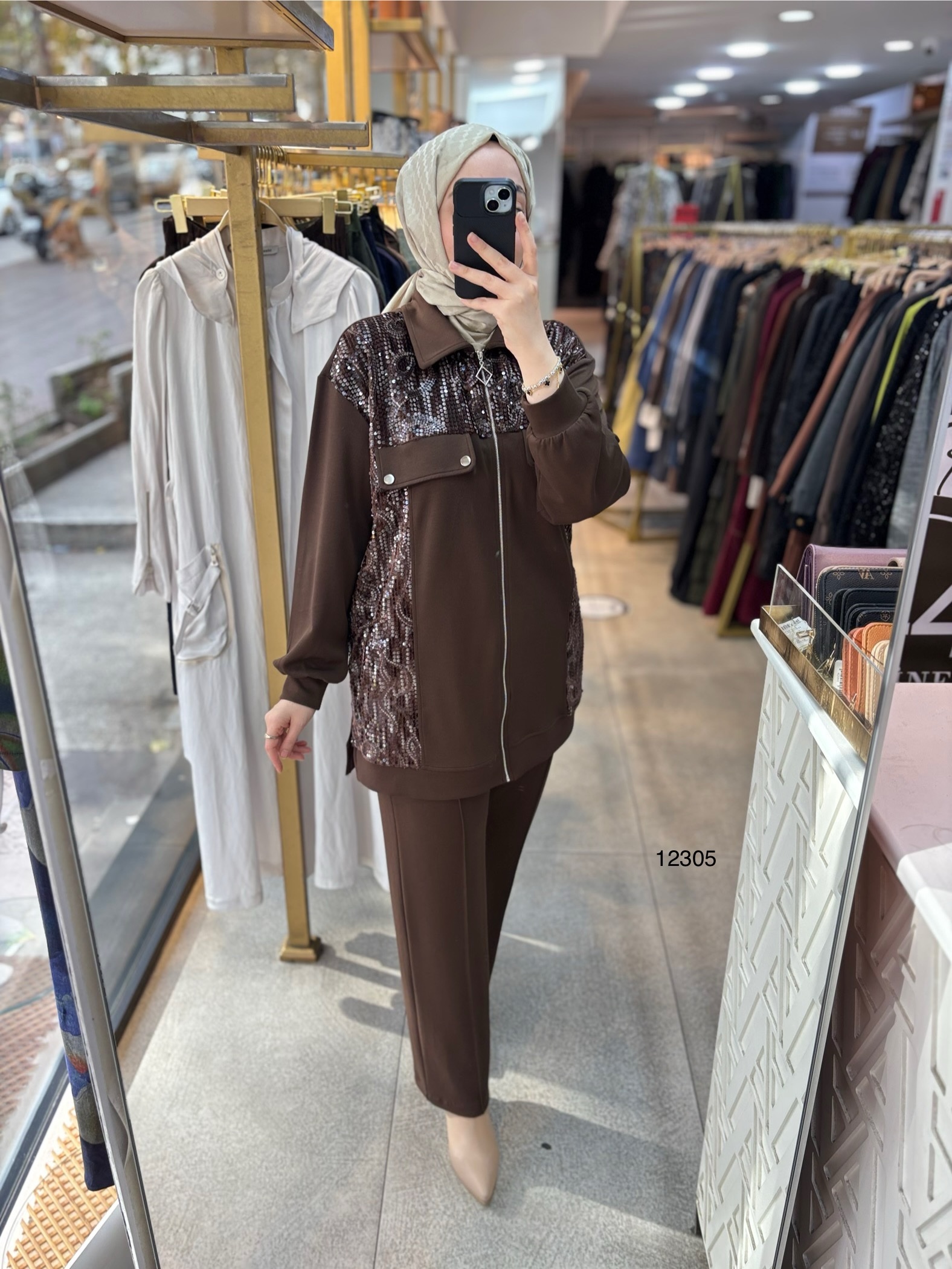 12305 Payetli Cep Detaylı Takım - Görsel 2