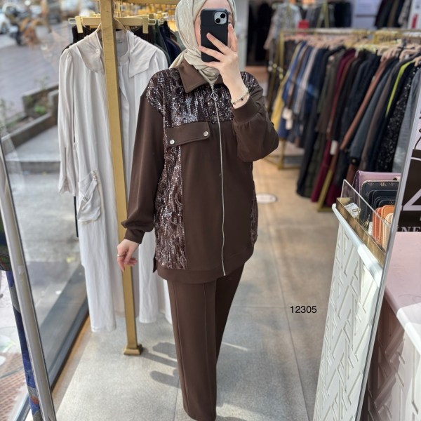 12305 Payetli Cep Detaylı Takım - Görsel 8