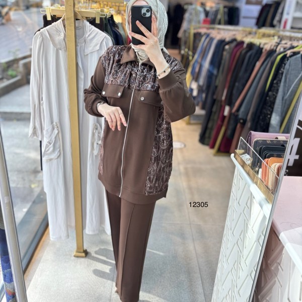 12305 Payetli Cep Detaylı Takım - Görsel 9