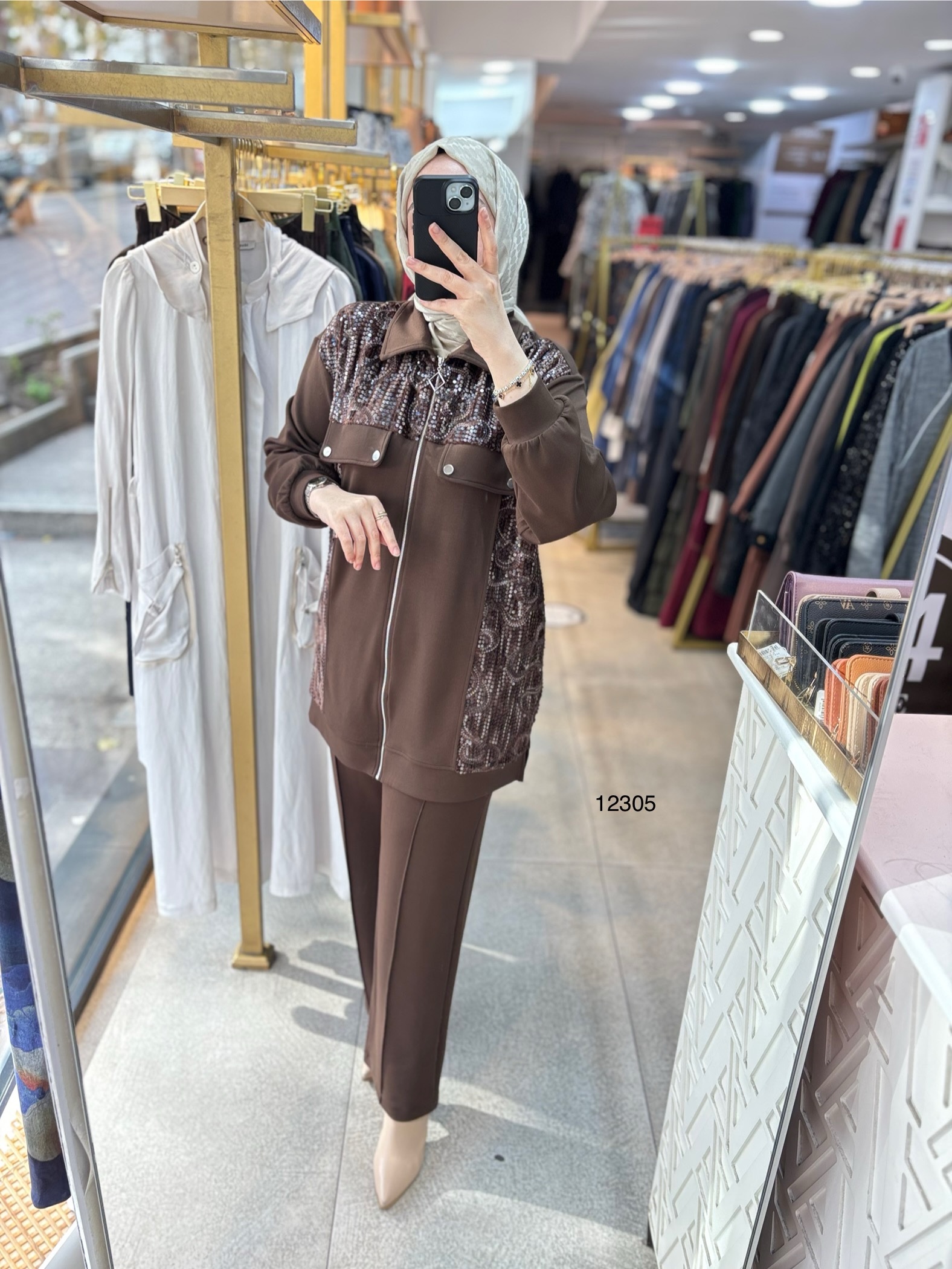 12305 Payetli Cep Detaylı Takım - Görsel 9