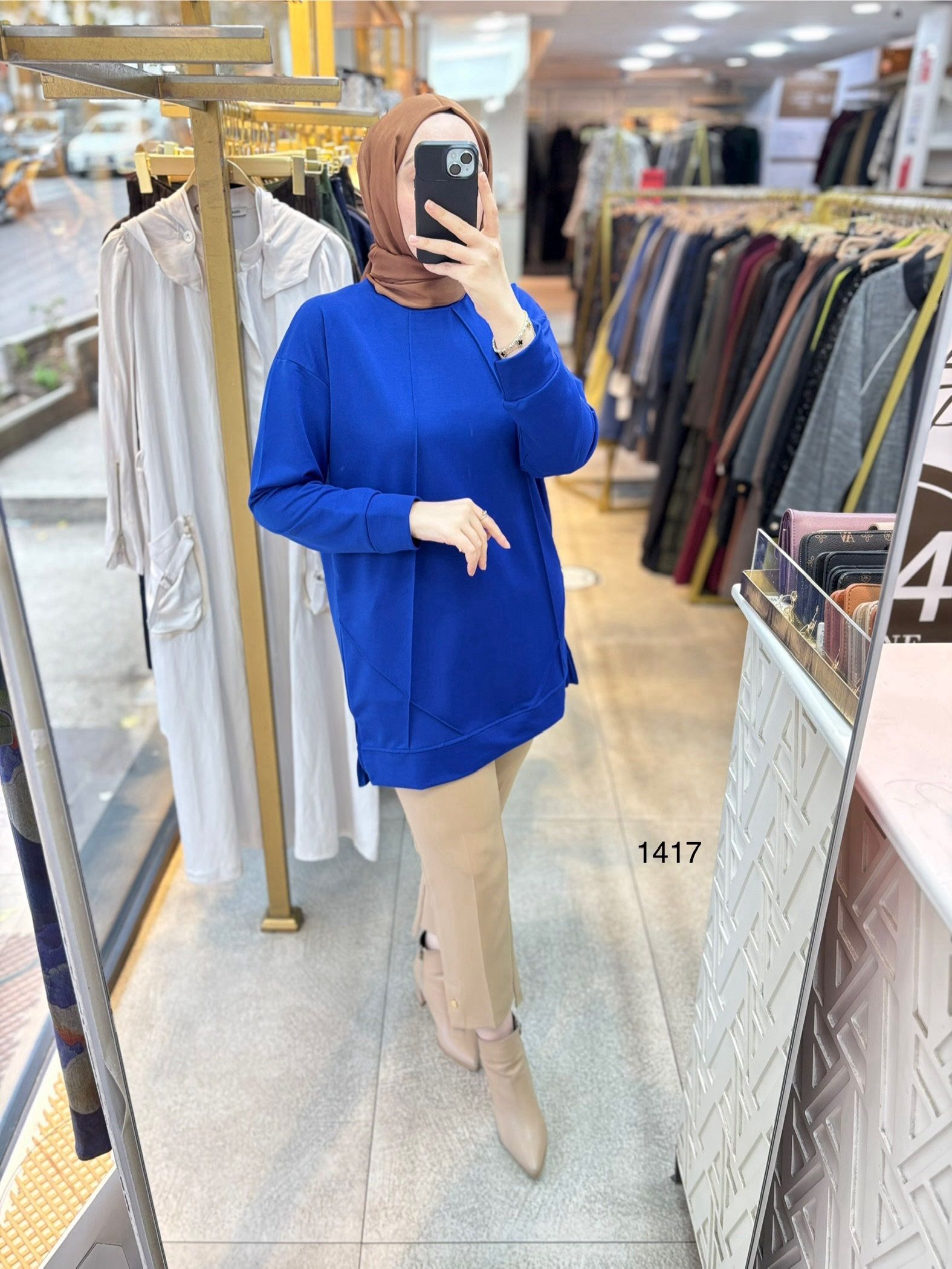 1417 PAT DETAYLI OYSHO TUNİK - Görsel 15