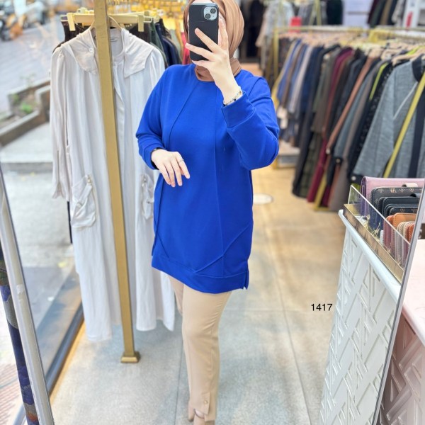 1417 PAT DETAYLI OYSHO TUNİK - Görsel 16