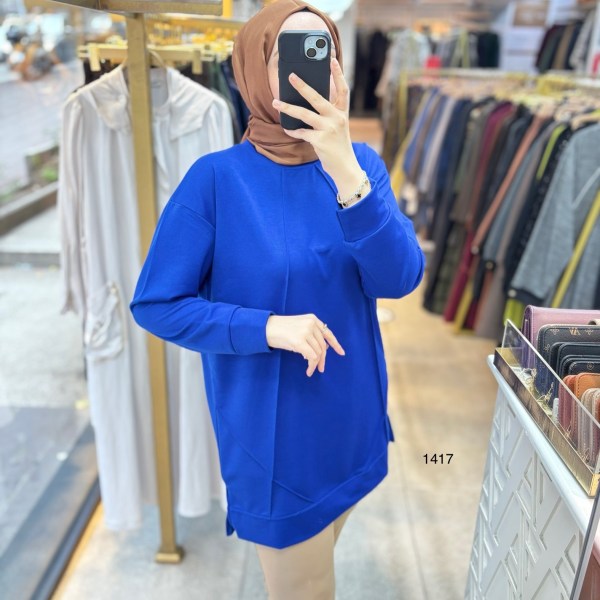 1417 PAT DETAYLI OYSHO TUNİK - Görsel 4