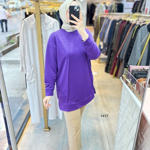 1417 PAT DETAYLI OYSHO TUNİK - Görsel 13