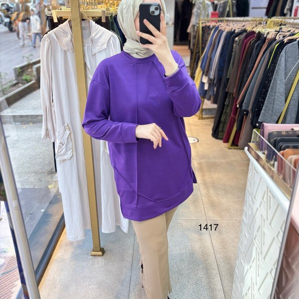 1417 PAT DETAYLI OYSHO TUNİK - Görsel 7