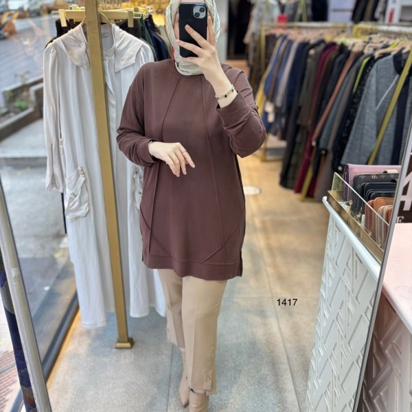 1417 PAT DETAYLI OYSHO TUNİK - Görsel 11