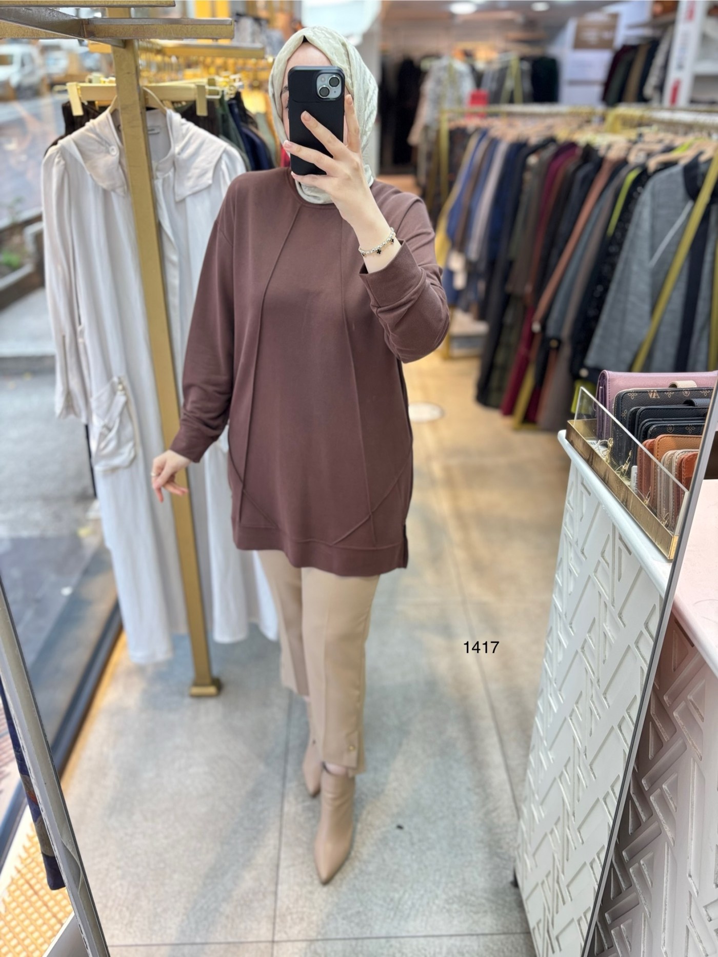 1417 PAT DETAYLI OYSHO TUNİK